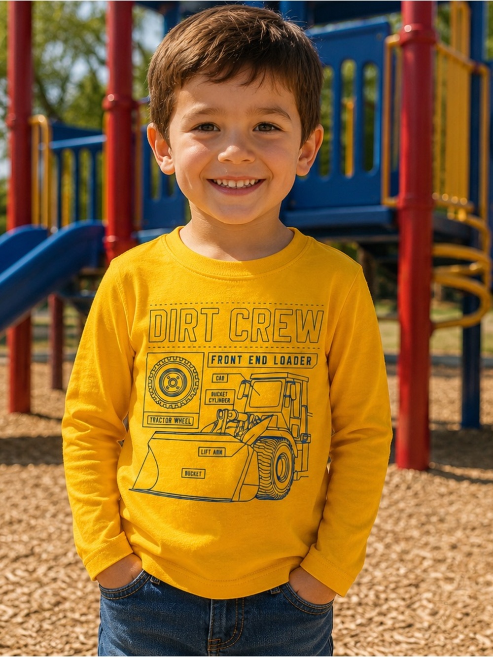 OshKosh Originals 3T Dirt Crew Construction Long Sleeve Shirt